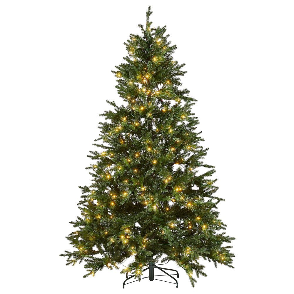Vánoční stromek se světýlky 210 cm zelený FIDDLE - Beliani.cz