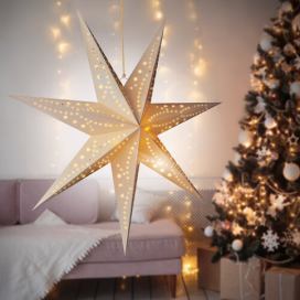 Solight LED vánoční hvězda, závěsná, 60cm, 20x LED, časovač, 2x AA