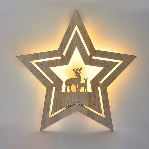 Solight LED nástěnná dekorace vánoční hvězda, 24x LED, 2x AA - 4home.cz