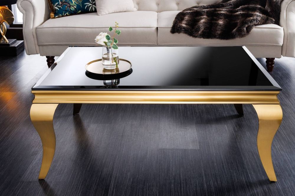 LuxD Designový konferenční stolek Rococo 100 cm černý / zlatý - Estilofina-nabytek.cz
