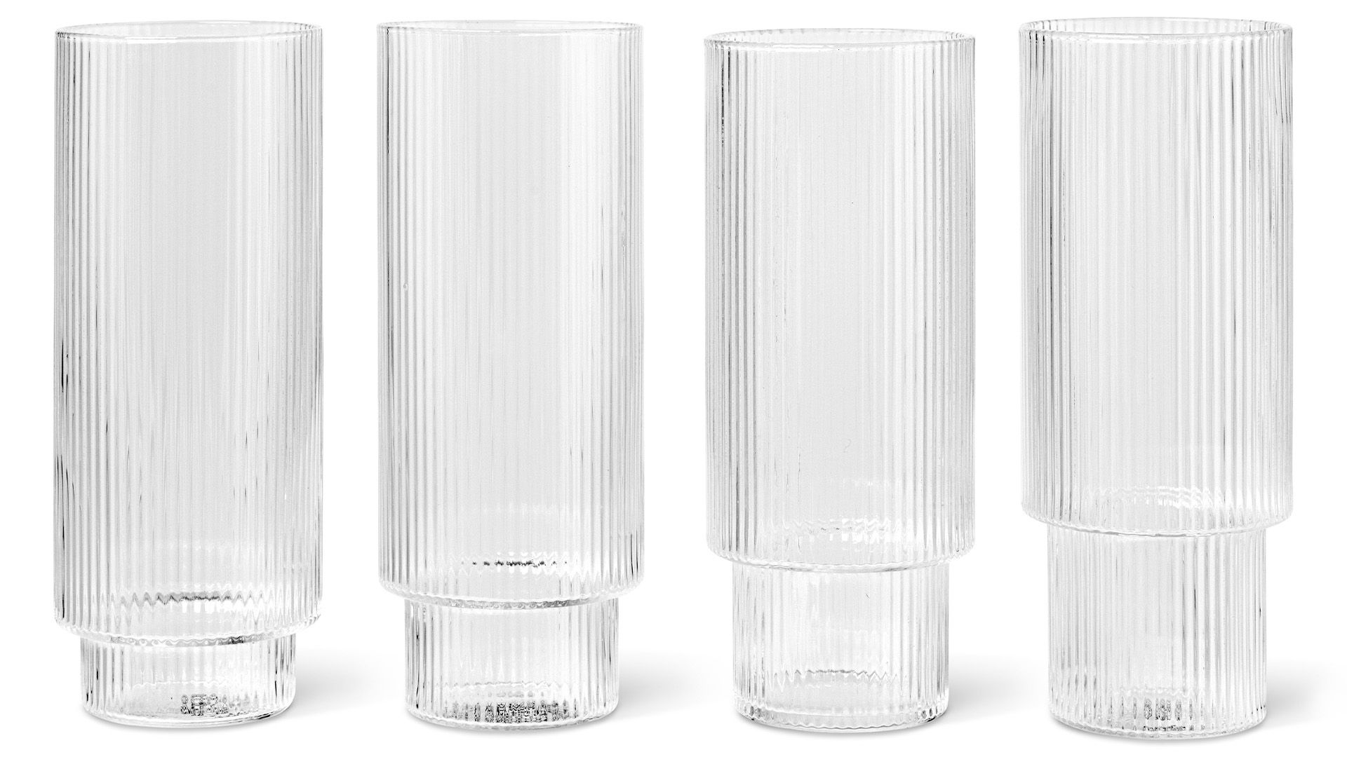 Ferm Living designové sklenice na vodu Ripple Long Drink Glasses - DESIGNPROPAGANDA