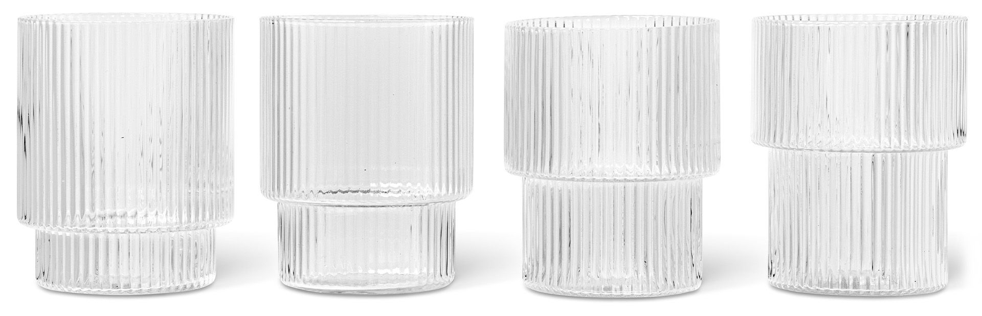 Ferm Living designové sklenice na vodu Ripple Small Glasses - DESIGNPROPAGANDA