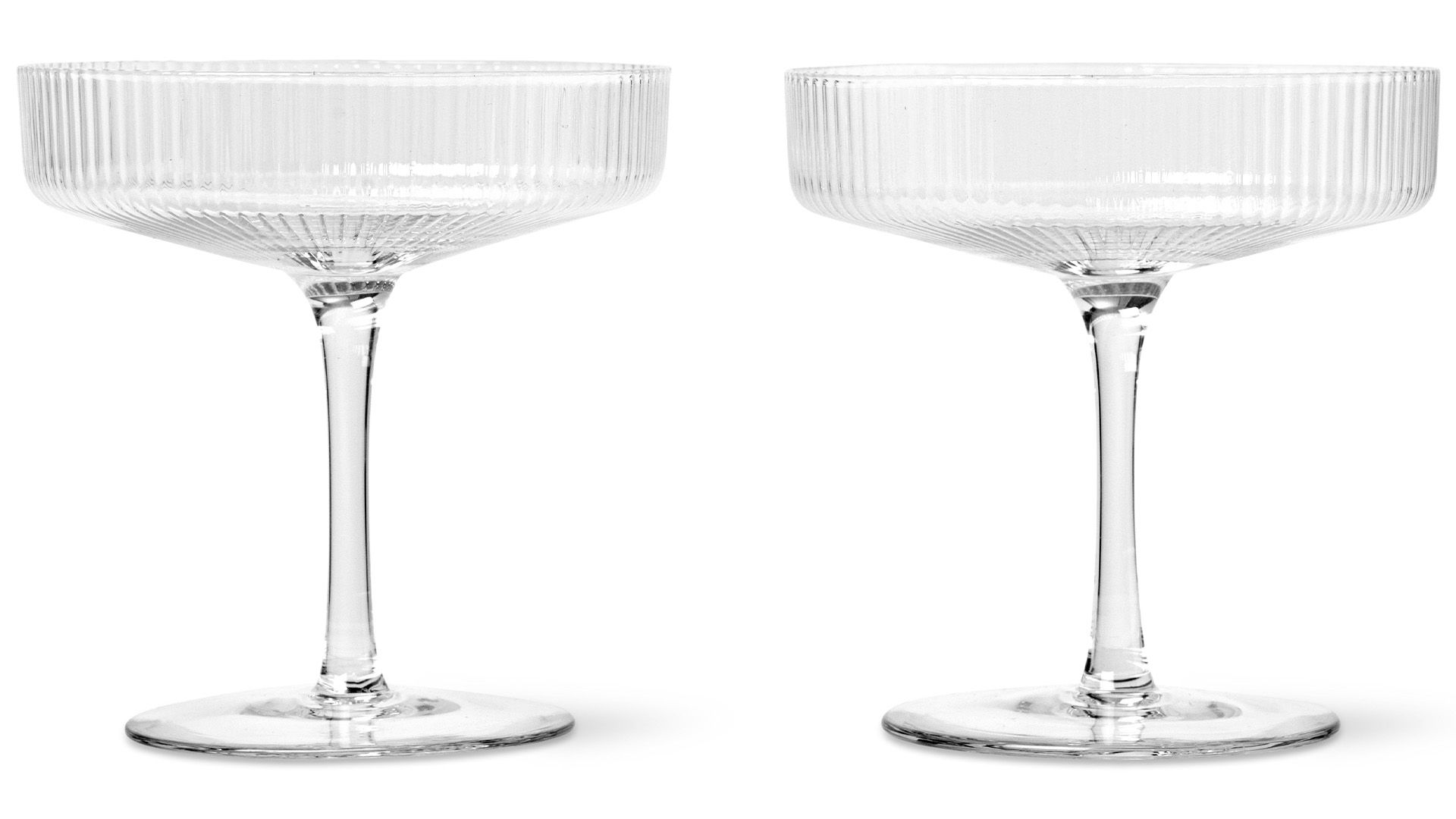 Ferm Living designové sklenice na šampaňské Ripple Champagne - DESIGNPROPAGANDA