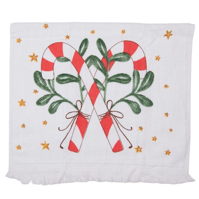 Froté ručník s lízátky Happy Little Christmas - 40*66cm Clayre & Eef - LaHome - vintage dekorace