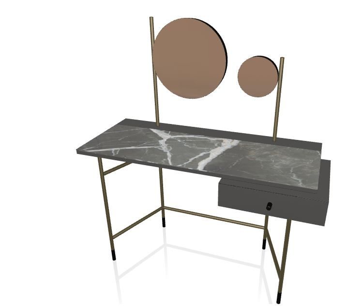 BONTEMPI - Toaletní stolek Vanity se zrcadly, SuperMarble - 