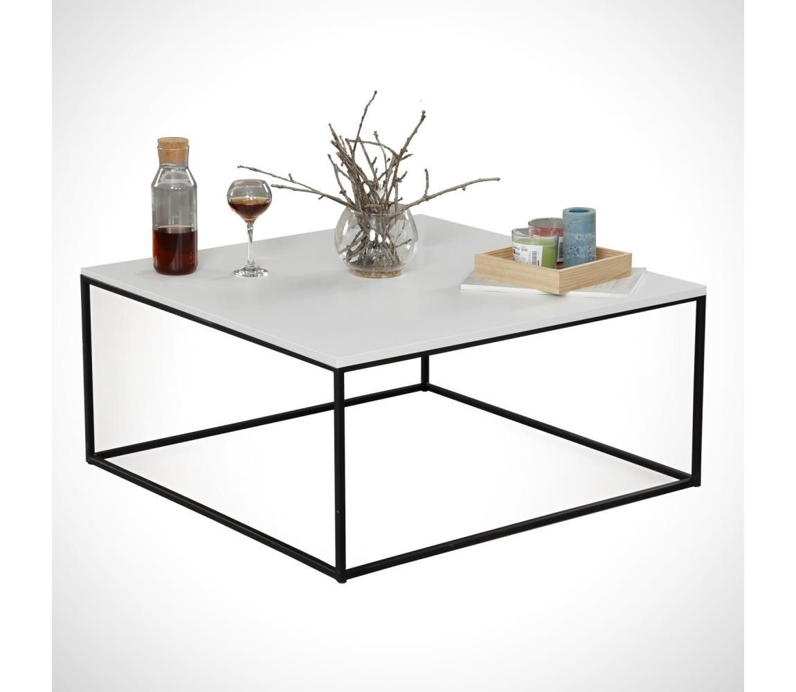  Konferenční stolek  ROYAL 43x75 cm černá/bílá  -  Svět-svítidel.cz