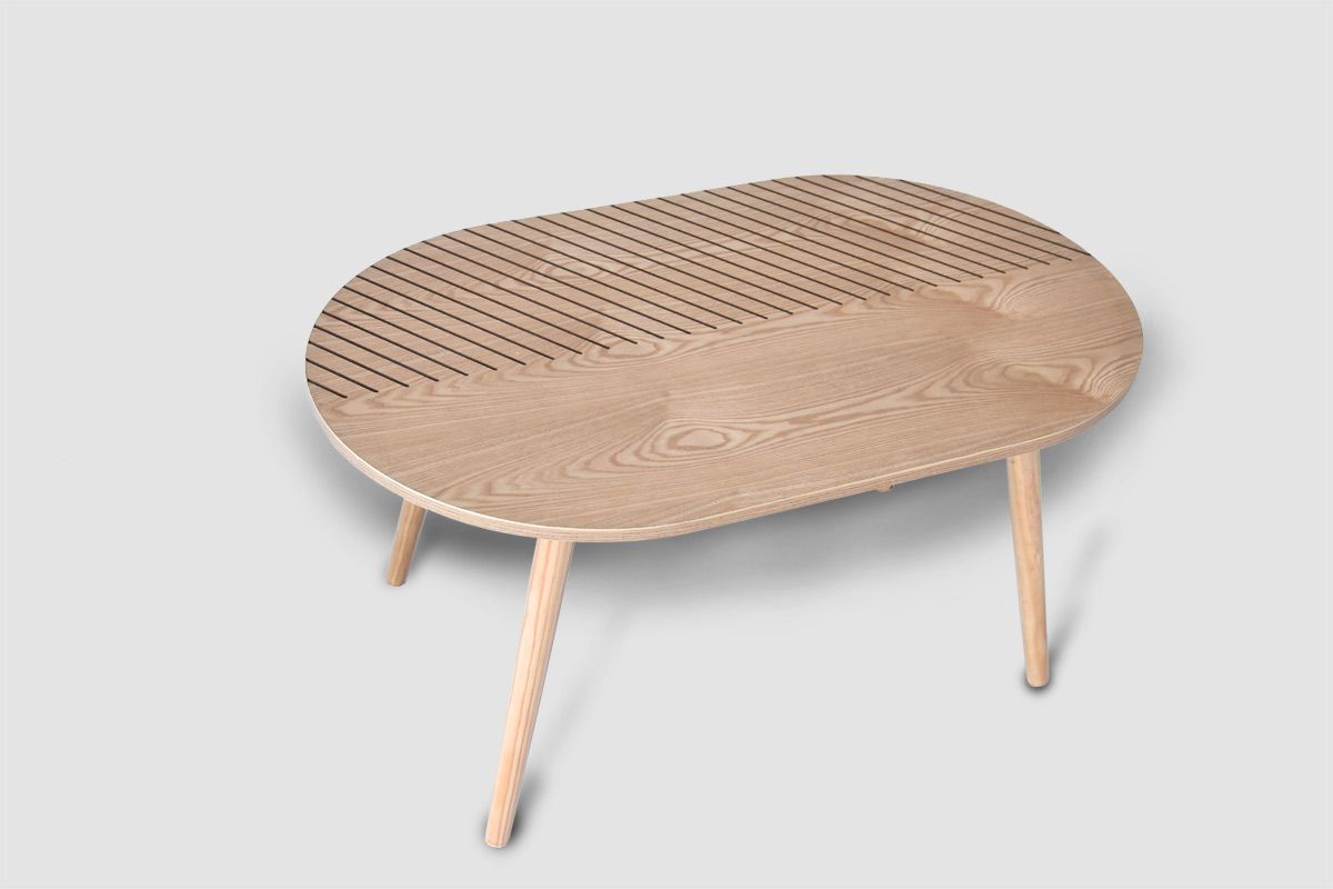 Vingo Oválný konferenční stolek s průřezy - 90 x 50 cm - Vingo
