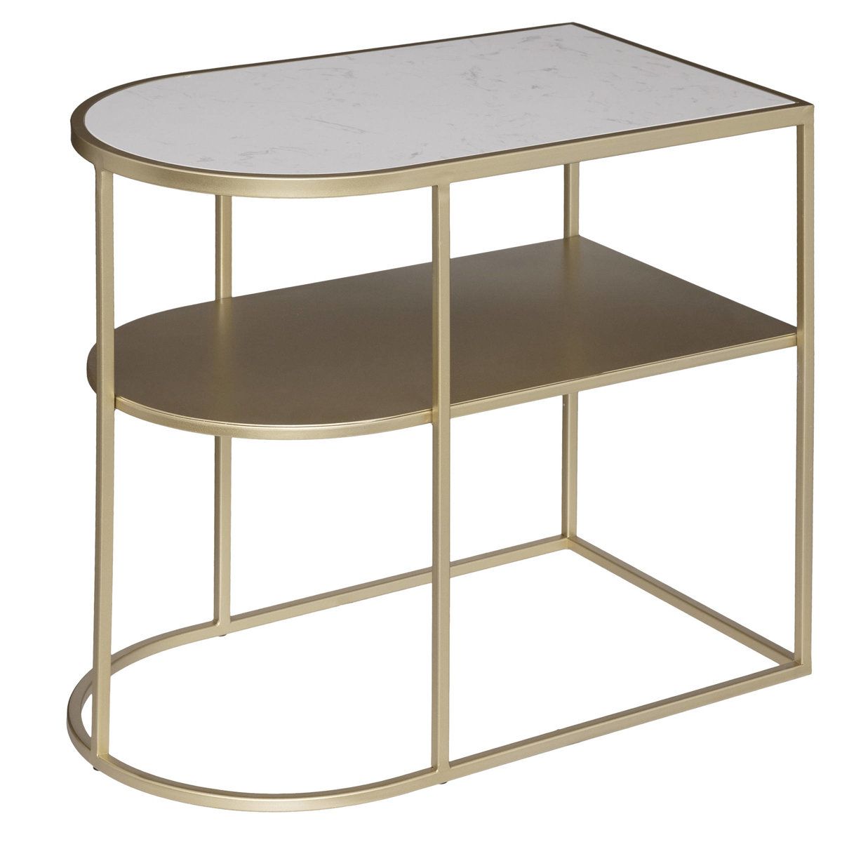 Atmosphera Odkládací stolek PAIGE s poličkou, 52 cm, zlatý - EDAXO.CZ s.r.o.
