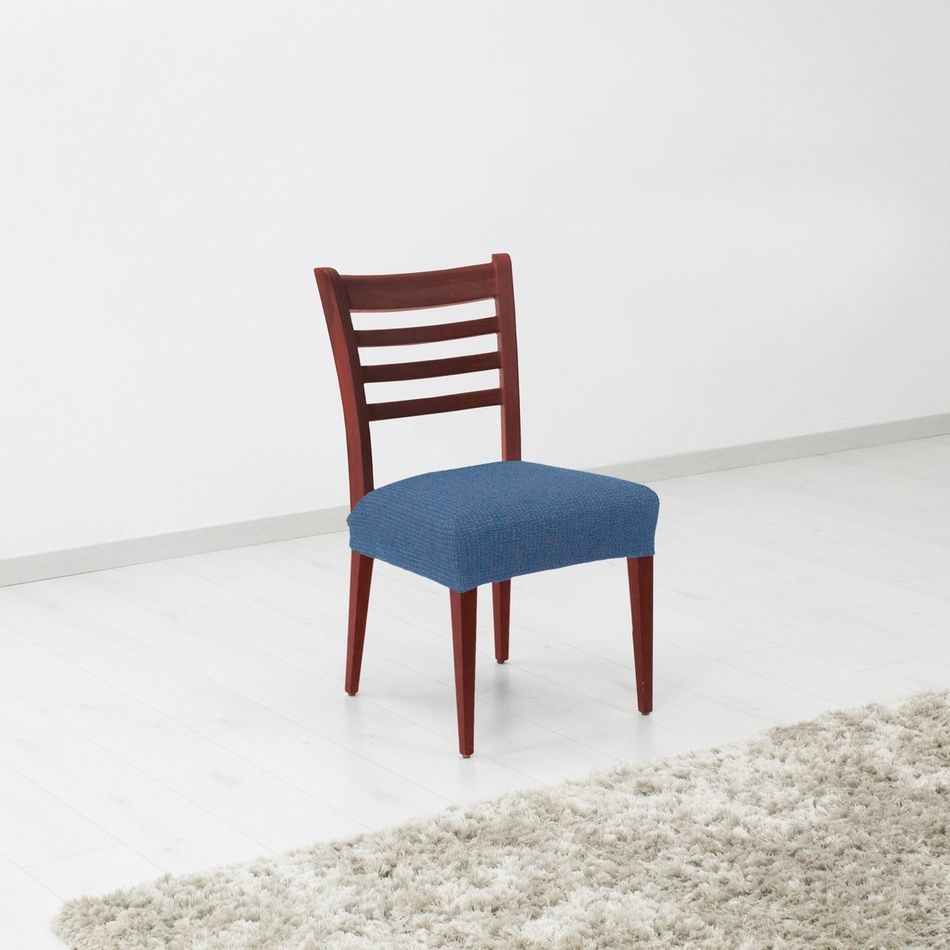 Forbyt Napínací potah na sedák židle Denia modrá, 45 x 45 cm, sada 2 ks - 4home.cz