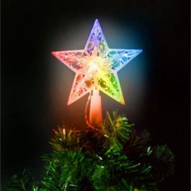  LED RGB Vánoční hvězda na stromeček 10xLED/2xAA 15cm 