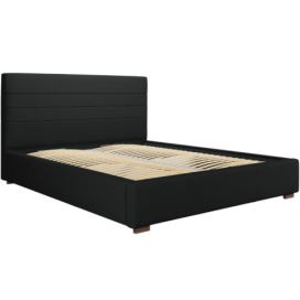 Černá látková postel MICADONI Aranda 160 x 200 cm