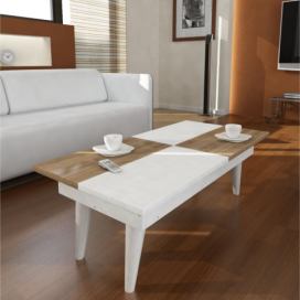  Konferenční stolek CASTRUM 30x90 cm bílá/hnědá 