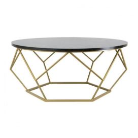 HowHomely Konferenční stolek DIAMOND 41,5x90 cm zlatá/černá 