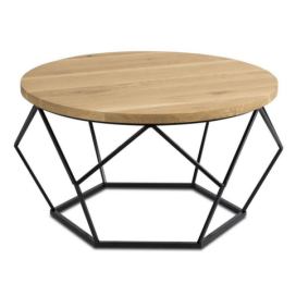 HowHomely Konferenční stolek OAKLOFT 40x70 cm černá/dub 