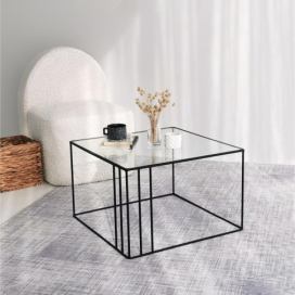  Konferenční stolek OUTLINE 36x55 cm černá/čirá 