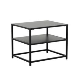 Moebel Living Černý  kovový odkládací stolek Baker 50 x 40 cm