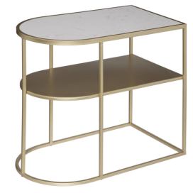 Atmosphera Odkládací stolek PAIGE s poličkou, 52 cm, zlatý