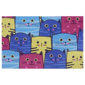 Mujkoberec Original Protiskluzová rohožka barevné kočky 104690 multicolor - 45x70 cm