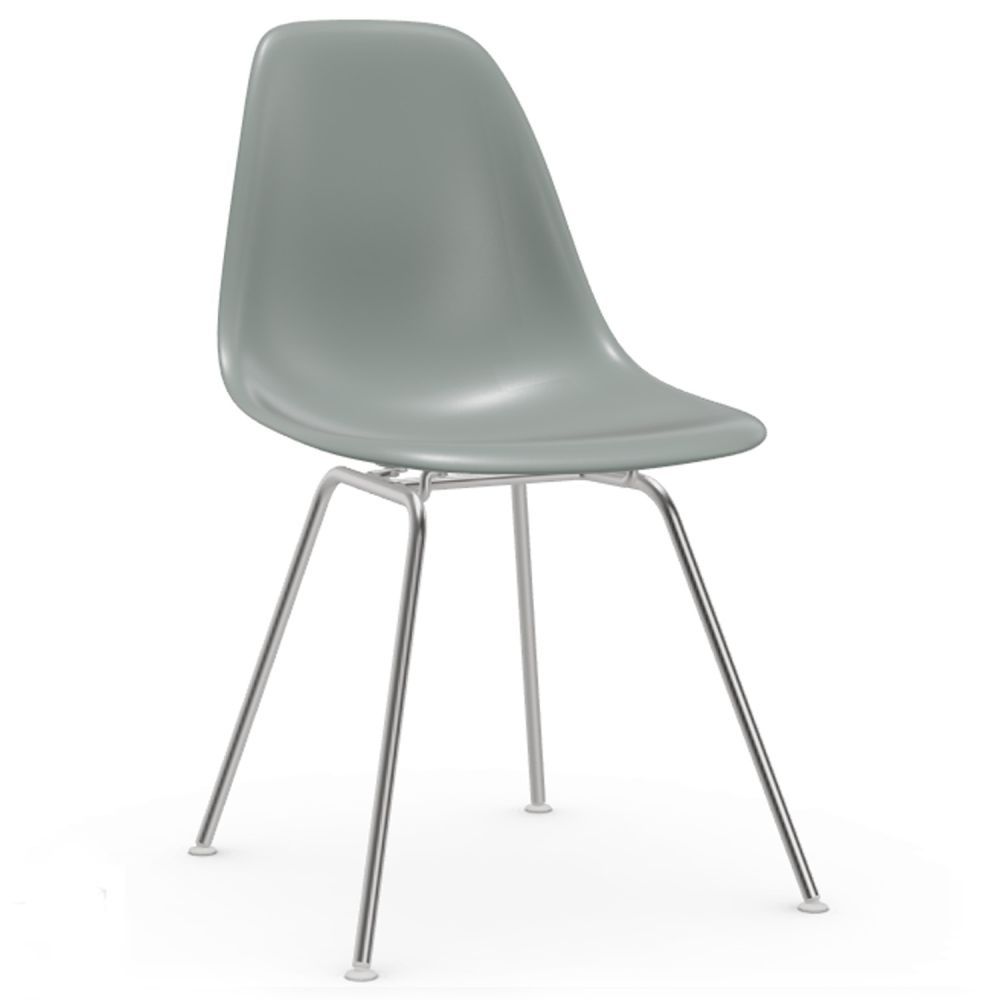 Výprodej Vitra designové židle DSX (šedá světlá/ podnož chrom/ bílé kluzáky na tvrdou podlahu) - DESIGNPROPAGANDA