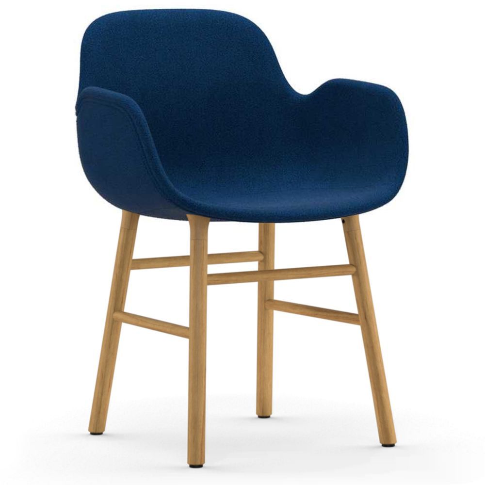 Výprodej Normann Copenhagen designové židle Form Armchair Wood (polstrování modré, dub) - DESIGNPROPAGANDA