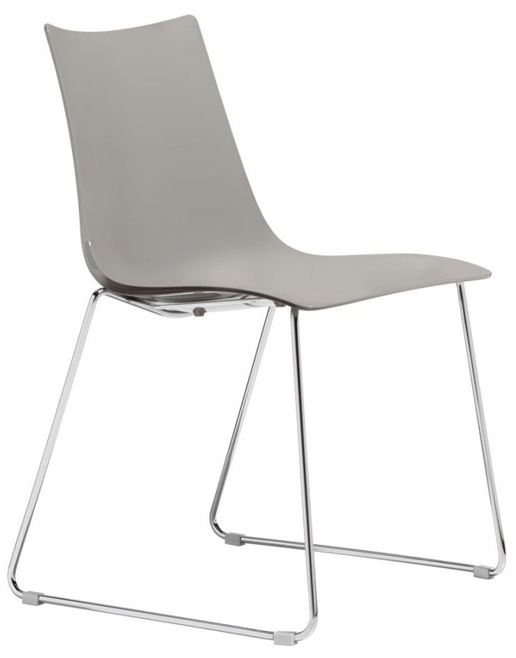 SCAB - Židle ZEBRA TECHNOPOLYMER s ližinovou podnoží - béžová/chrom - 