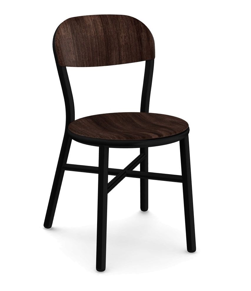 MAGIS - Židle PIPE s dřevěným sedákem - černá - 