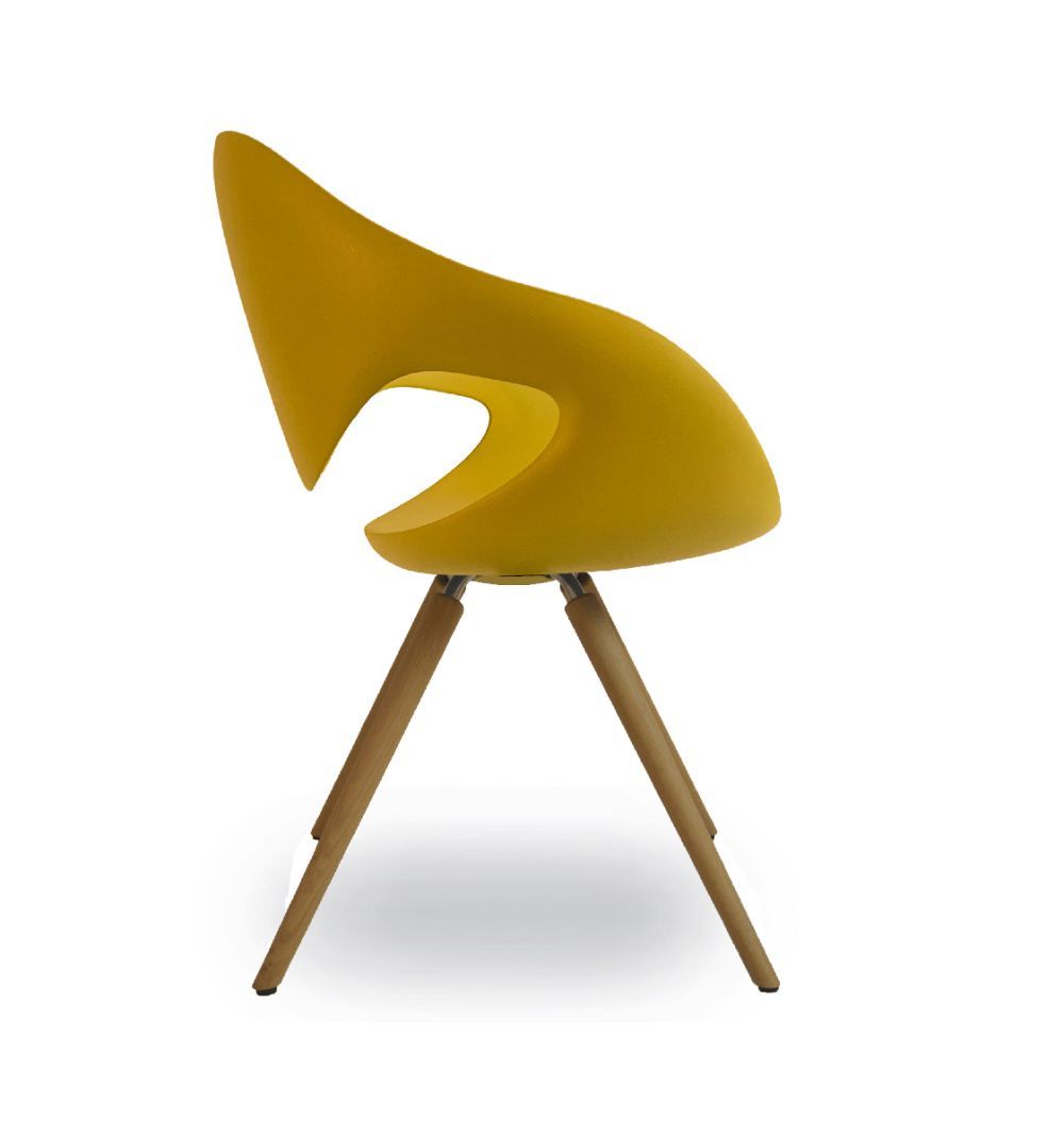 TONON - Židle MOON Soft Touch, dřevěná podnož - 