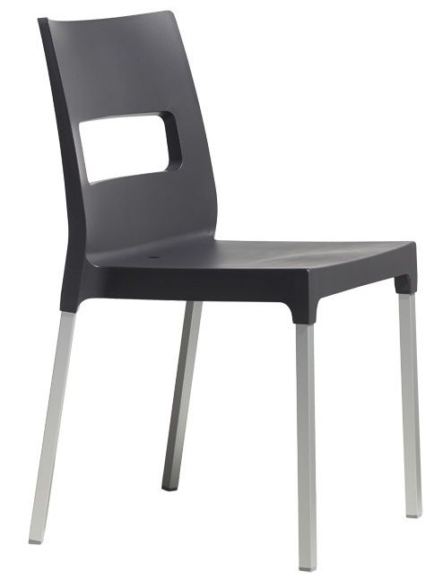 SCAB - Židle MAXI DIVA - antracitová/hliník - 