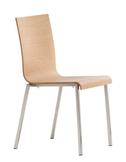 PEDRALI - Židle KUADRA 1321 DS s chromovanou podnoží - bělený dub - 