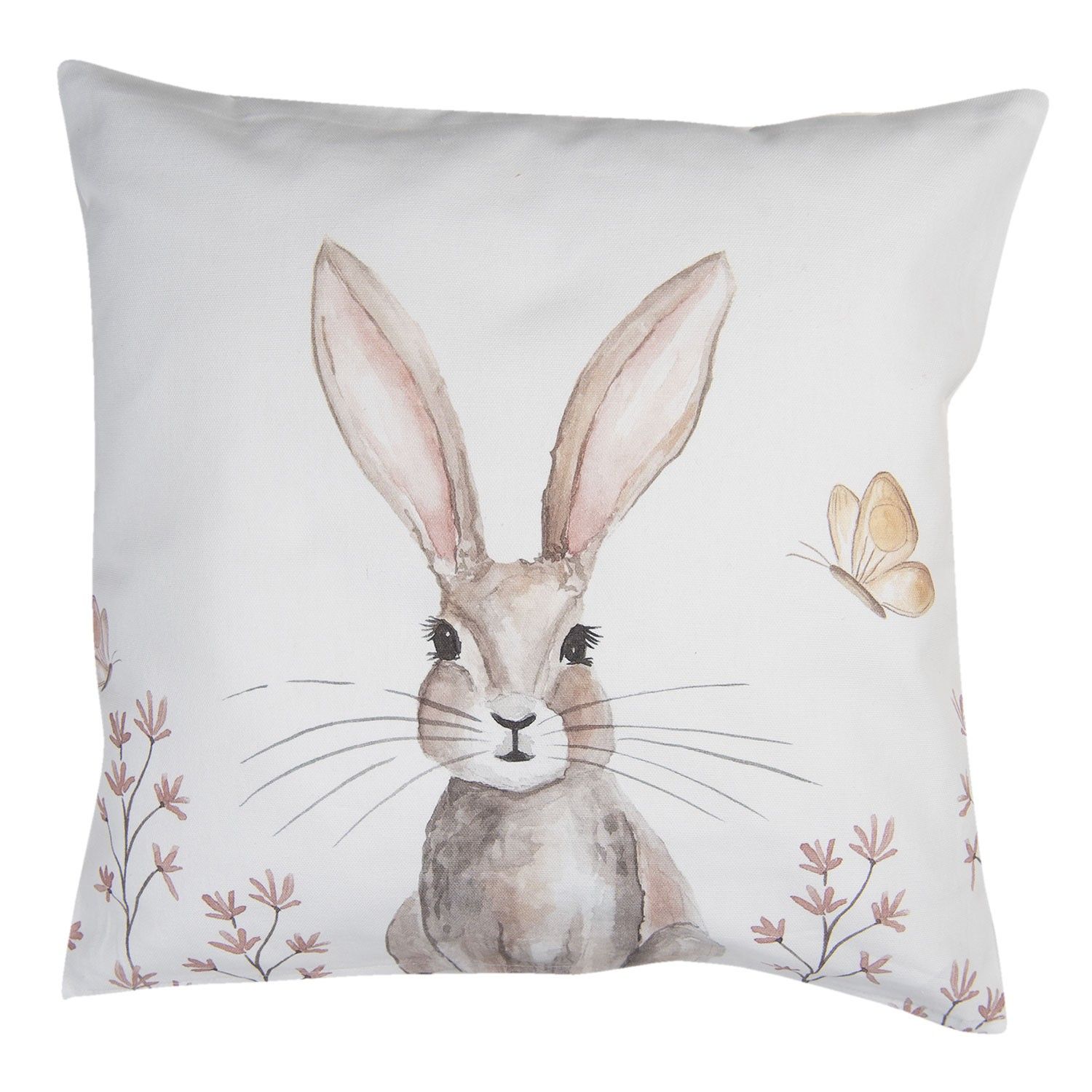 Povlak na polštář s velikonočním motivem králíka Rustic Easter Bunny - 40*40 cm Clayre & Eef - LaHome - vintage dekorace
