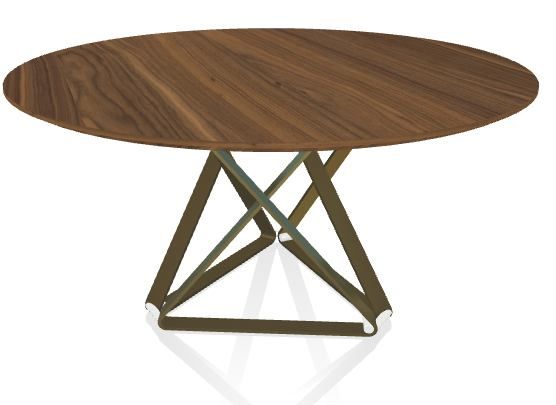 BONTEMPI - Kulatý stůl DELTA, Ø 150 cm, dřevo/mramor - 