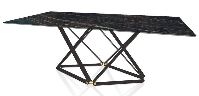 BONTEMPI - Mramorový stůl DELTA, 200/250x100 cm - 
