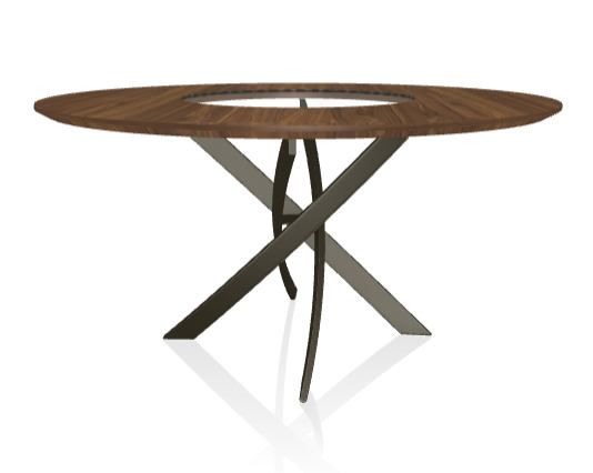 BONTEMPI - Stůl Barone se zabudovaným otočným tácem, Ø 150 cm - 