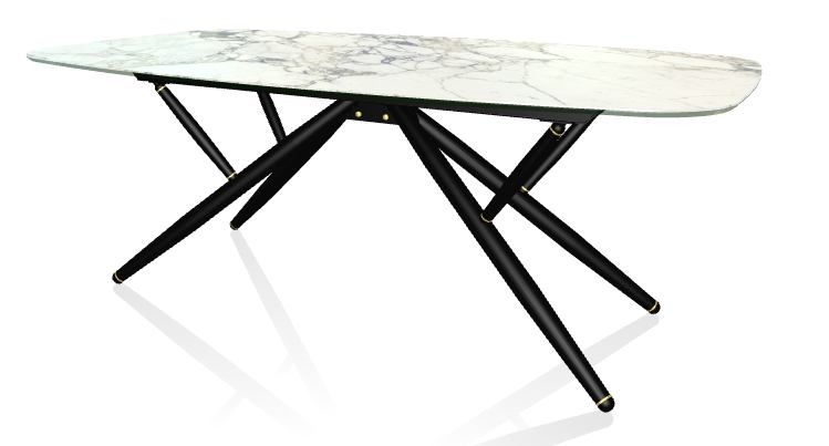 BONTEMPI - Stůl BRIDGE, mramor/dřevo, 200/250x116/120 cm - 
