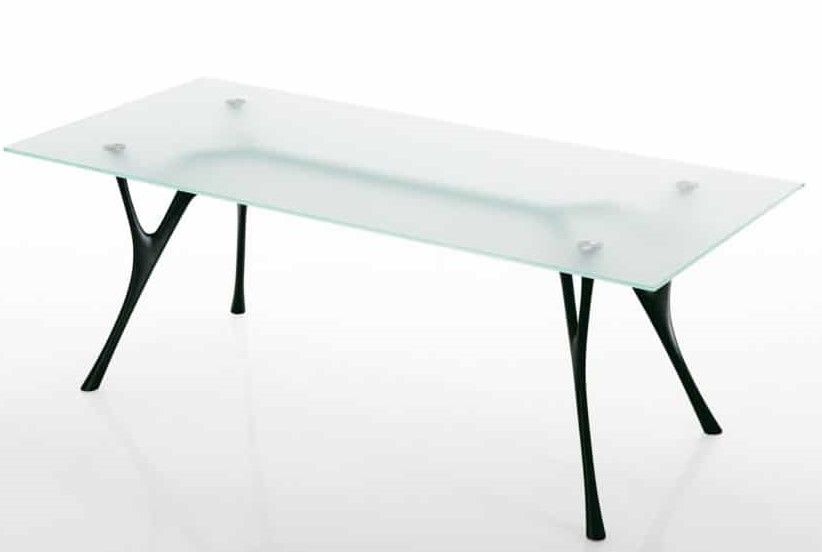 CAIMI BREVETTI - Stůl PEGASO se skleněnou obdélnikovou deskou - různé velikosti - 