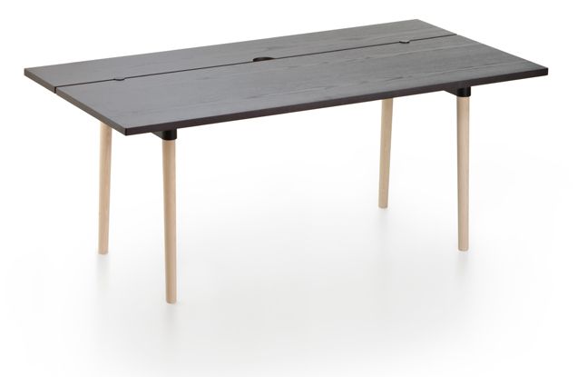 MAXDESIGN - Stůl OFFSET s dřevěnou podnoží - 