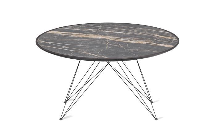 RIFLESSI - Stůl PEGASO s keramickou deskou a dřevěným okrajem - 