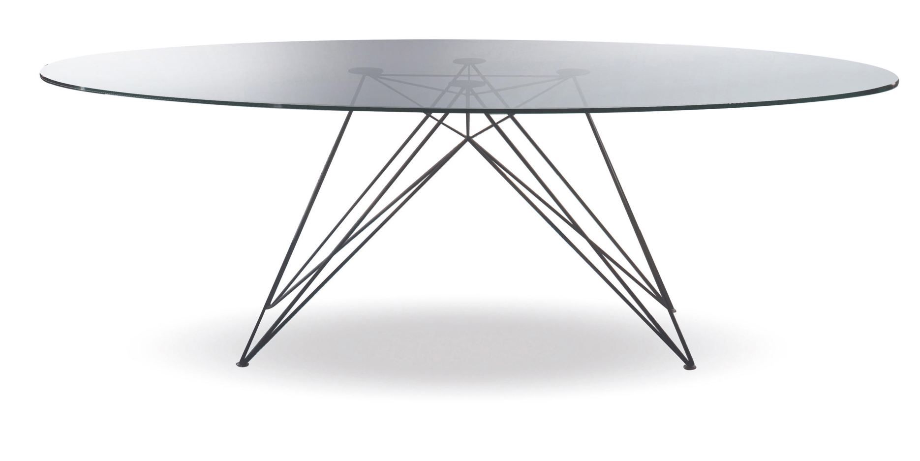 RIFLESSI - Stůl PEGASO s kruhovou skleněnou deskou - 