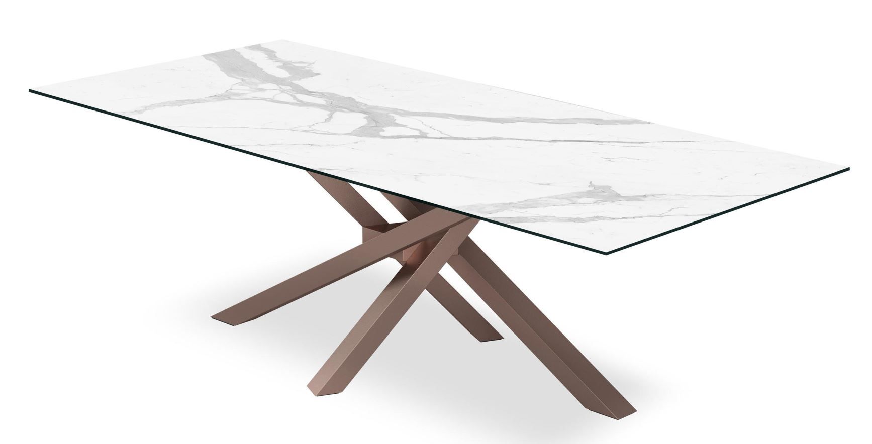 RIFLESSI - Stůl SHANGAI s keramickou obdélníkovou deskou - 