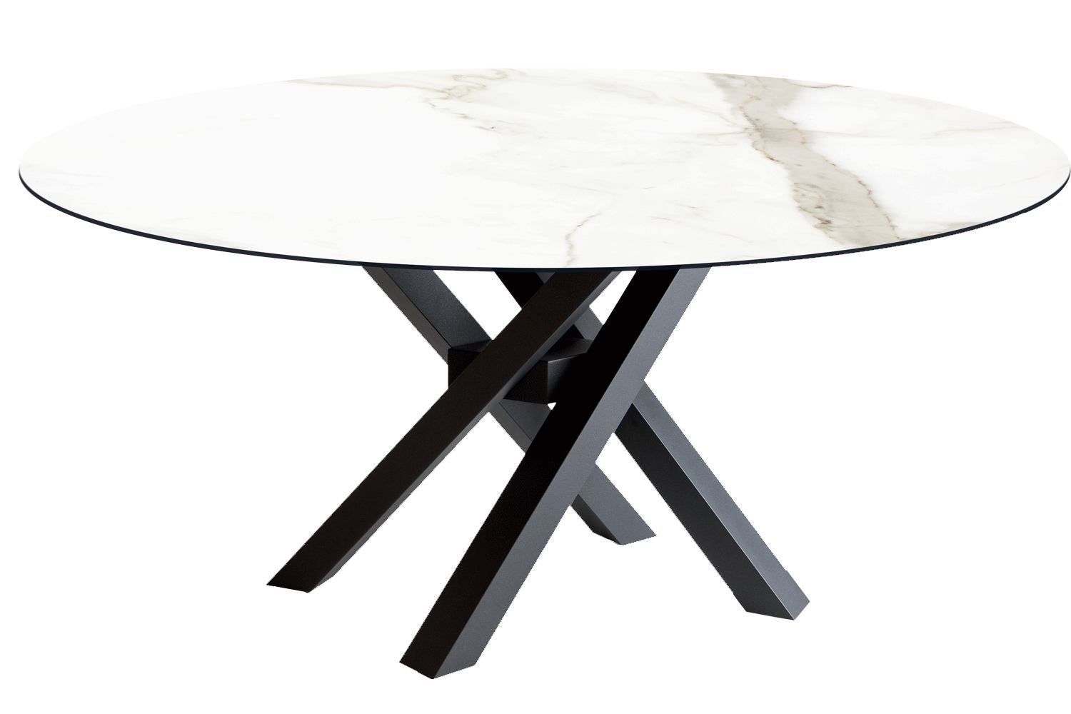 RIFLESSI - Stůl SHANGAI s kruhovou keramickou deskou - 