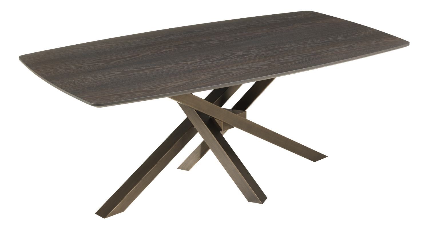 RIFLESSI - Stůl SHANGAI s oválnou dřevěnou deskou (30mm) - 