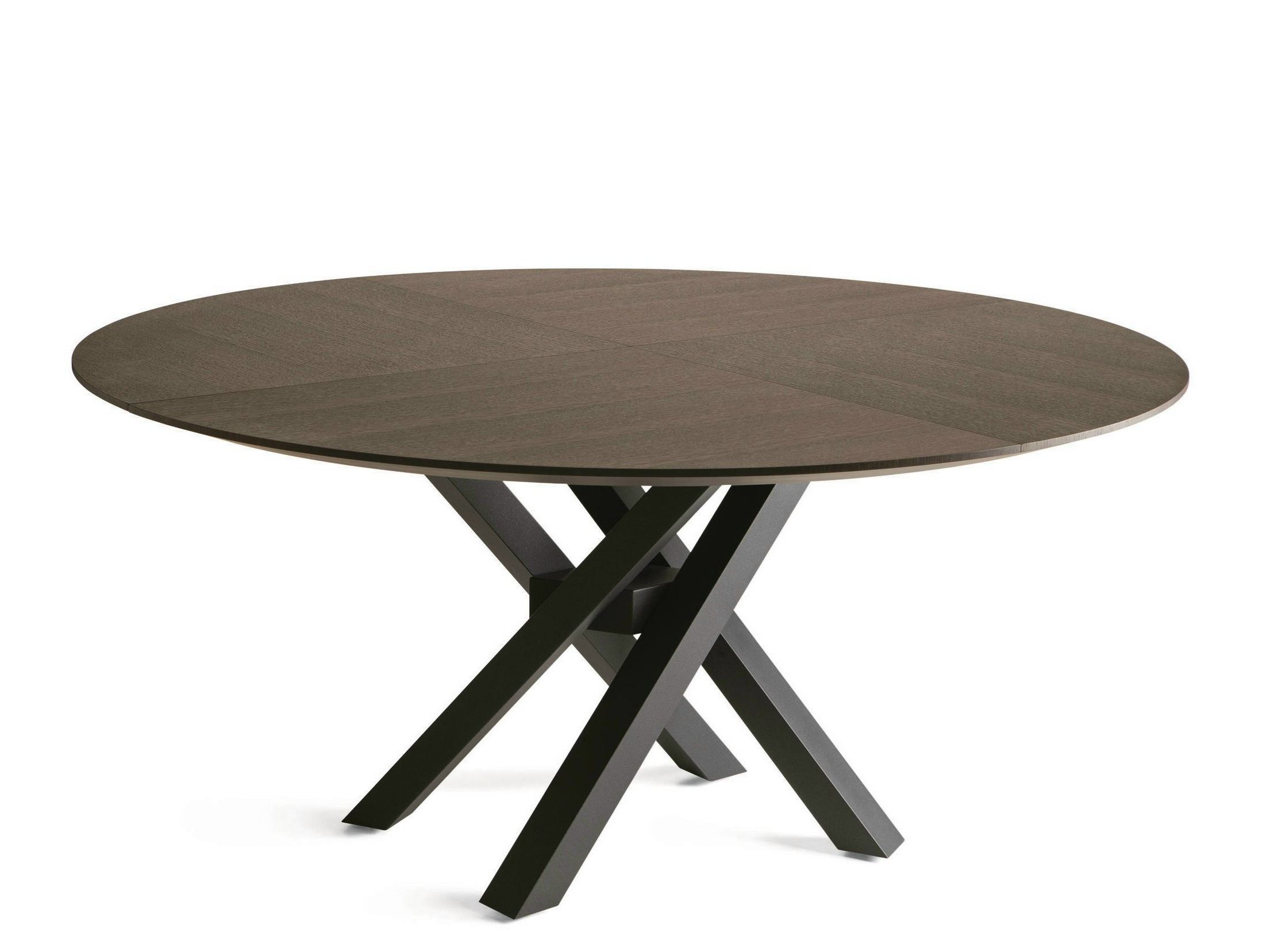 RIFLESSI - Stůl SHANGAI se dřevěnou kruhovou deskou (30mm) - 