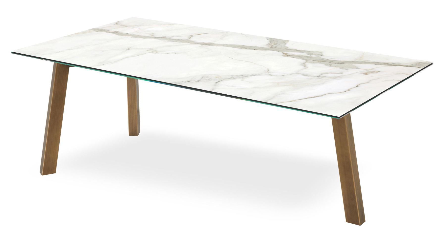 RIFLESSI - Stůl TREBLE s keramickou obdélníkovou deskou - 
