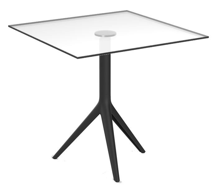 VONDOM - Čtvercový stůl MARI-SOL skleněná deska - různé velikosti (tříramenná podnož) - 
