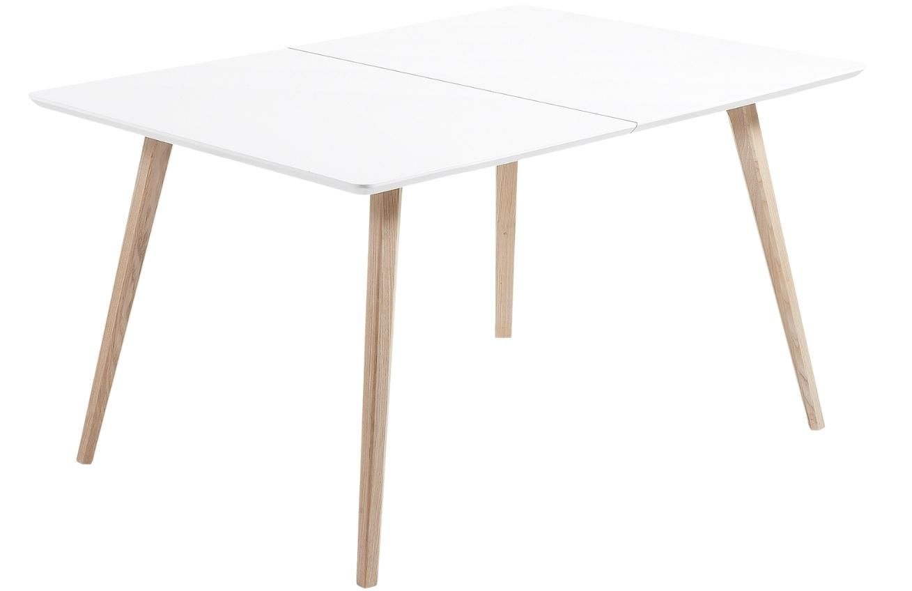 Bílý dřevěný stůl Kave Home Eunice 140/220 x 90 cm - Designovynabytek.cz