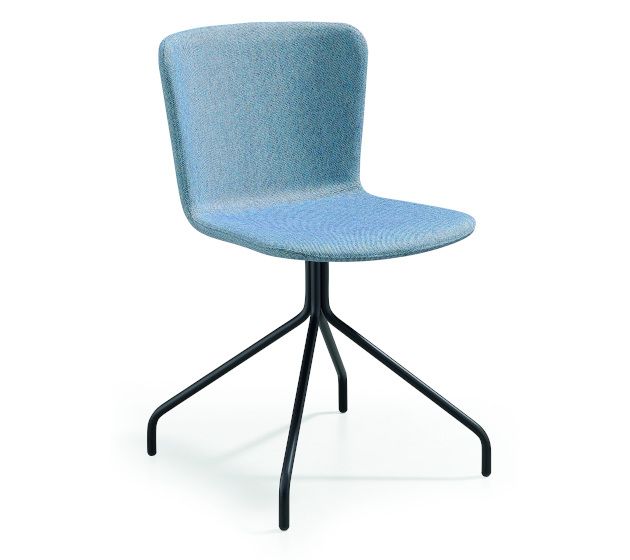 MIDJ - Židle CALLA s čalouněným sedákem a centrální podnoží - 