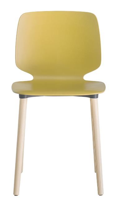 PEDRALI - Židle BABILA 2750 DS s jasanovou podnoží - žlutá - 