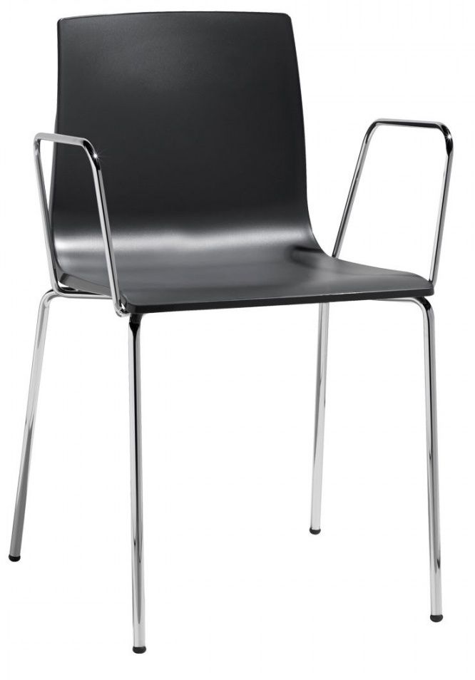 SCAB - Židle ALICE s područkami - antracitová/chrom - 