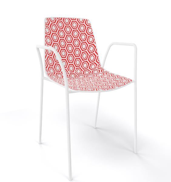 GABER - Židle ALHAMBRA TB, bíločervená/bílá - 
