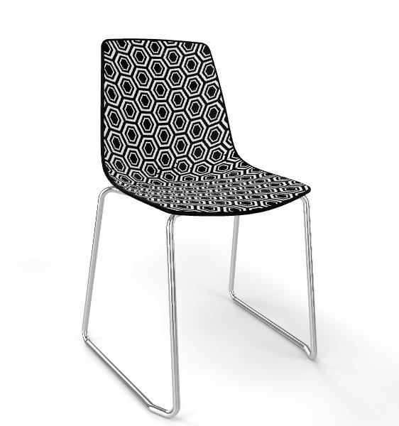 GABER - Židle ALHAMBRA ST, černobílá/chrom - 
